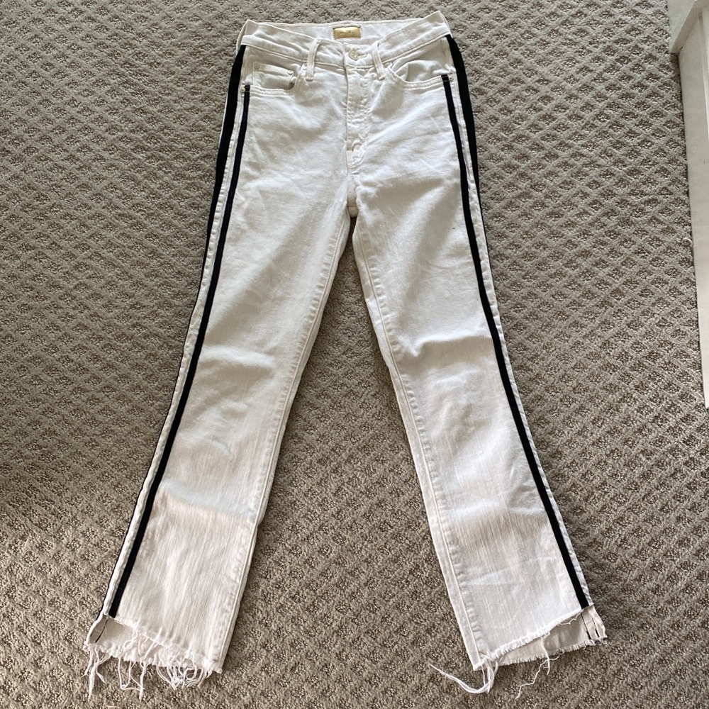 Mother Denim Stripe Flare Jeans